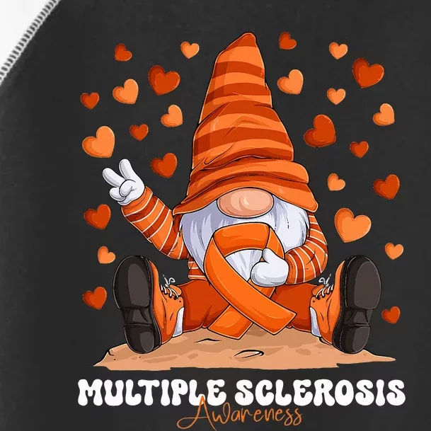 Multiple Sclerosis Awareness Month Orange Ribbon Gnome Toddler Fine Jersey T-Shirt