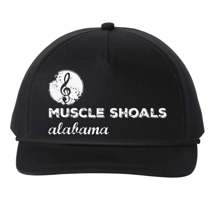 Muscle Shoals Alabama AL Distressed Grunge Text Music City Snapback Five-Panel Rope Hat