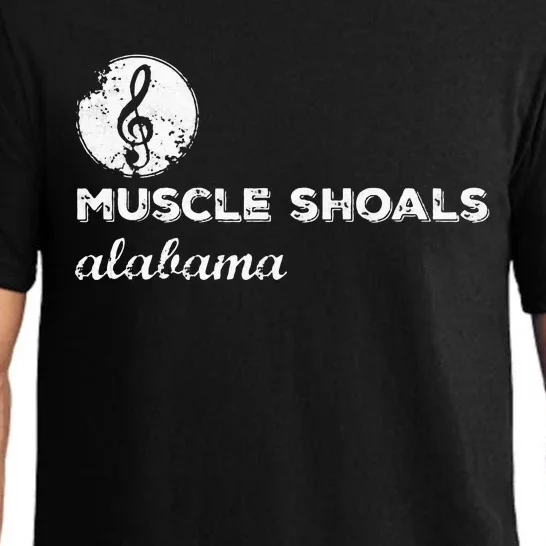 Muscle Shoals Alabama AL Distressed Grunge Text Music City Pajama Set