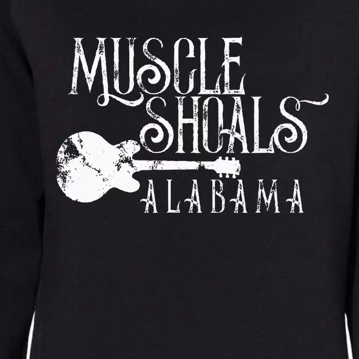 Muscle Shoals Alabama With Guitar Swampy Soul Music Fans Womens California Wash Sweatshirt