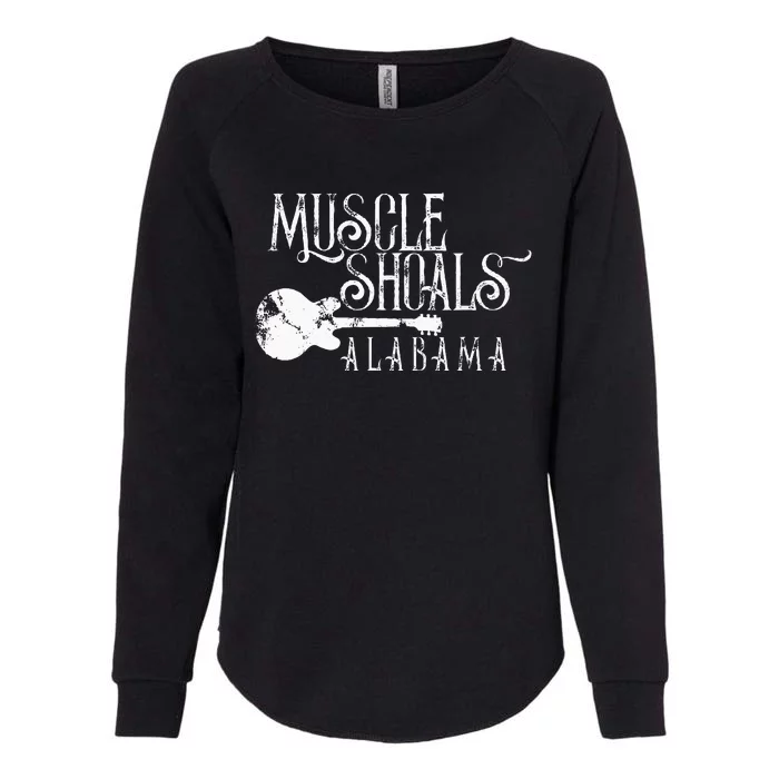 Muscle Shoals Alabama With Guitar Swampy Soul Music Fans Womens California Wash Sweatshirt