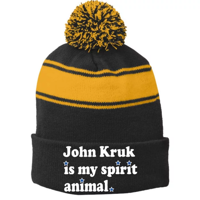 My Spirit Animal Stripe Pom Pom Beanie