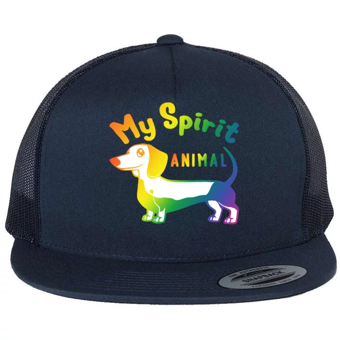 My Spirit Animal Is The Dachshund Gift For Doxie Lovers Gift Flat Bill Trucker Hat