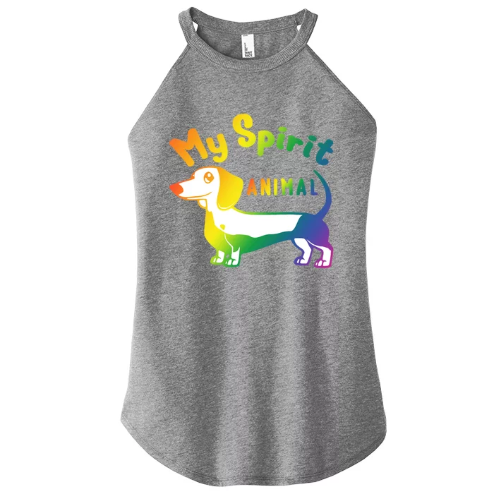 My Spirit Animal Is The Dachshund Gift For Doxie Lovers Gift Women’s Perfect Tri Rocker Tank