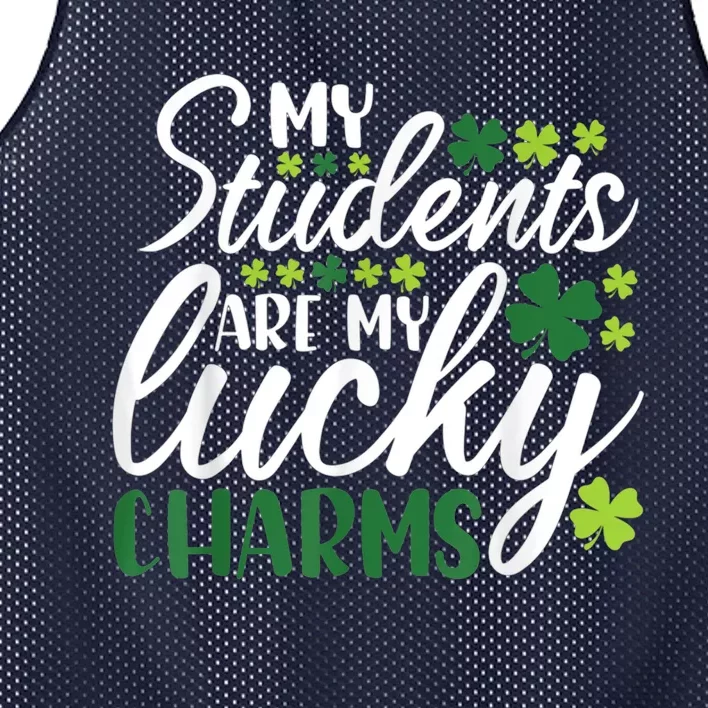 My Students Are My Lucky Charms Teacher St Patrick's Day Mesh Reversible Basketball Jersey Tank