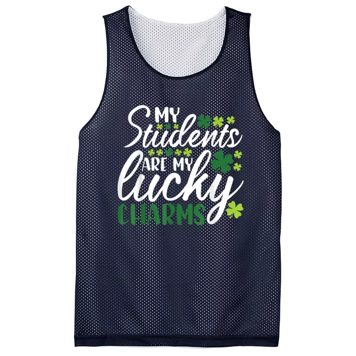 My Students Are My Lucky Charms Teacher St Patrick's Day Mesh Reversible Basketball Jersey Tank