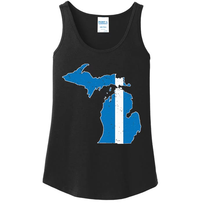 Michigan Stripe Across The State Ladies Essential Tank