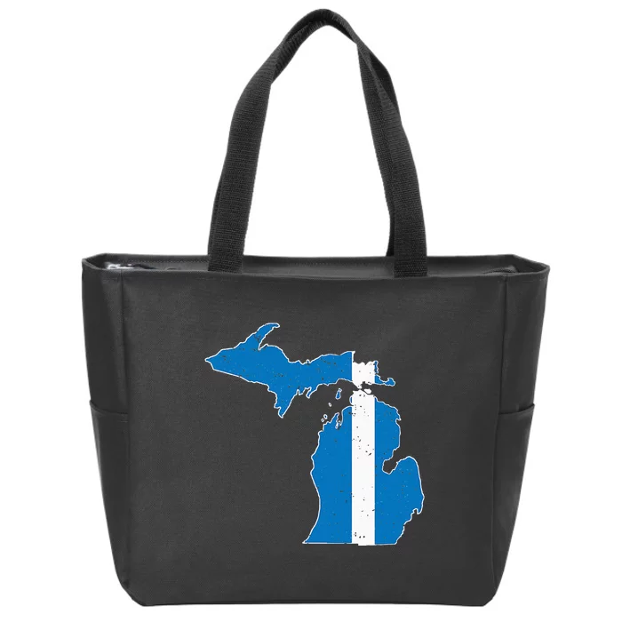 Michigan Stripe Across The State Zip Tote Bag