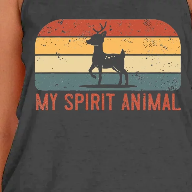 My Spirit Animal Is A Deer Women's Knotted Racerback Tank