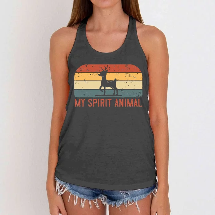 My Spirit Animal Is A Deer Women's Knotted Racerback Tank