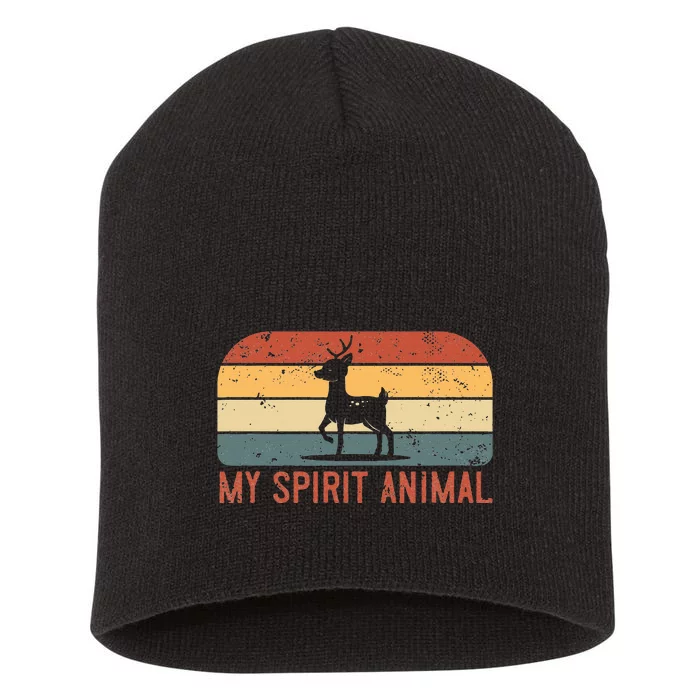 My Spirit Animal Is A Deer Short Acrylic Beanie