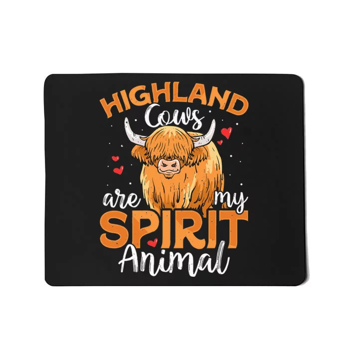 My Spirit Animal Funny Scottish Highland Cow Cows Lover Mousepad