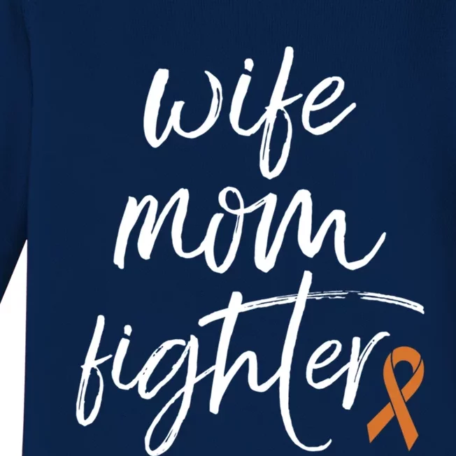 Multiple Sclerosis Awareness Orange Ribbon Wife Mom Fighter Meaningful Gift Baby Long Sleeve Bodysuit