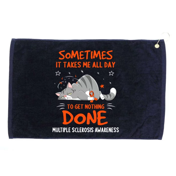 Multiple Sclerosis Awareness Cat Ribbon Meaningful Gift Grommeted Golf Towel