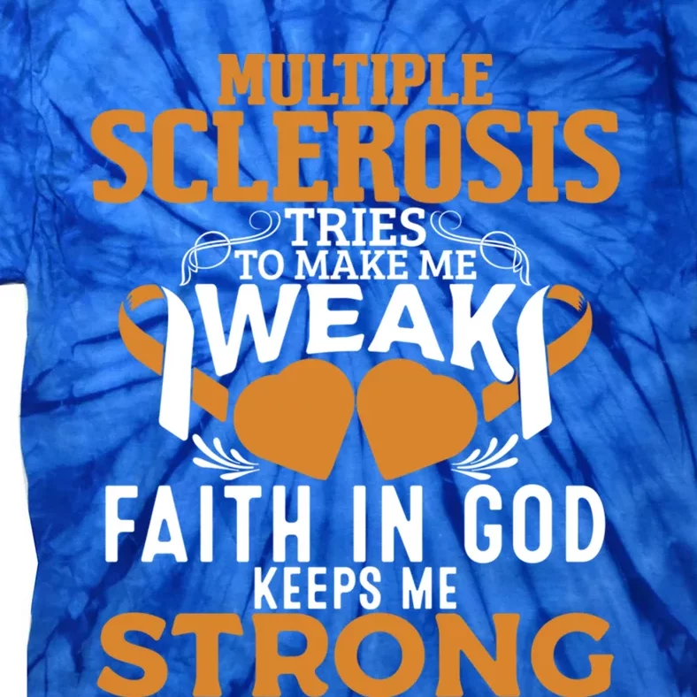 Multiple Sclerosis Awareness Orange Ribbon Funny Gift Tie-Dye T-Shirt