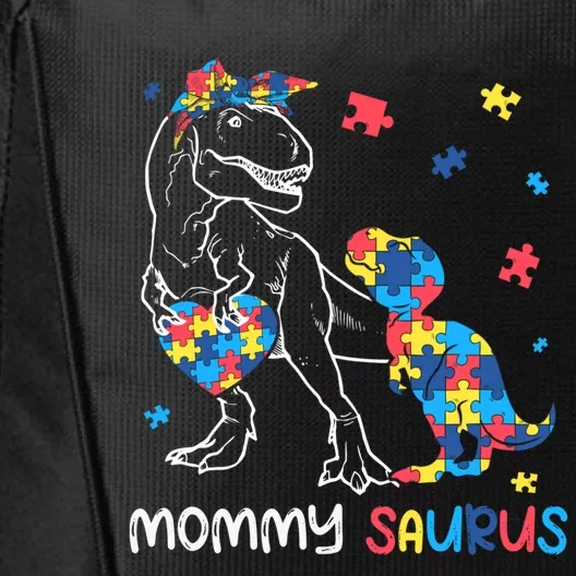 Mommy Saurus Autism Awareness Autistic Dinosaur Family Great Gift City Backpack