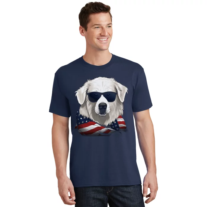 Maremma Sheepdog American Flag US Tee 4th July Gifts Graphic T-Shirt