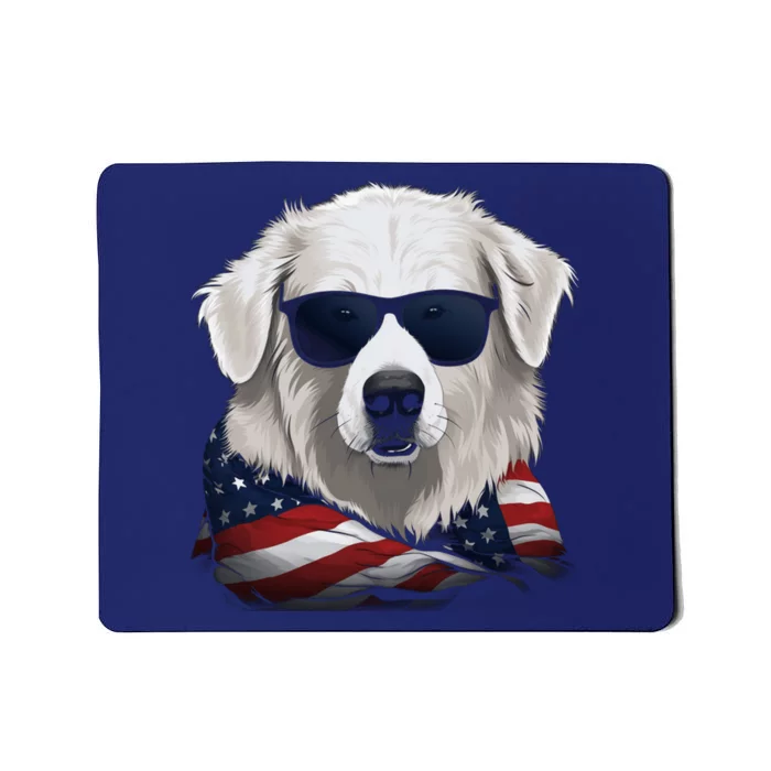 Maremma Sheepdog American Flag US Tee 4th July Gifts Graphic Mousepad