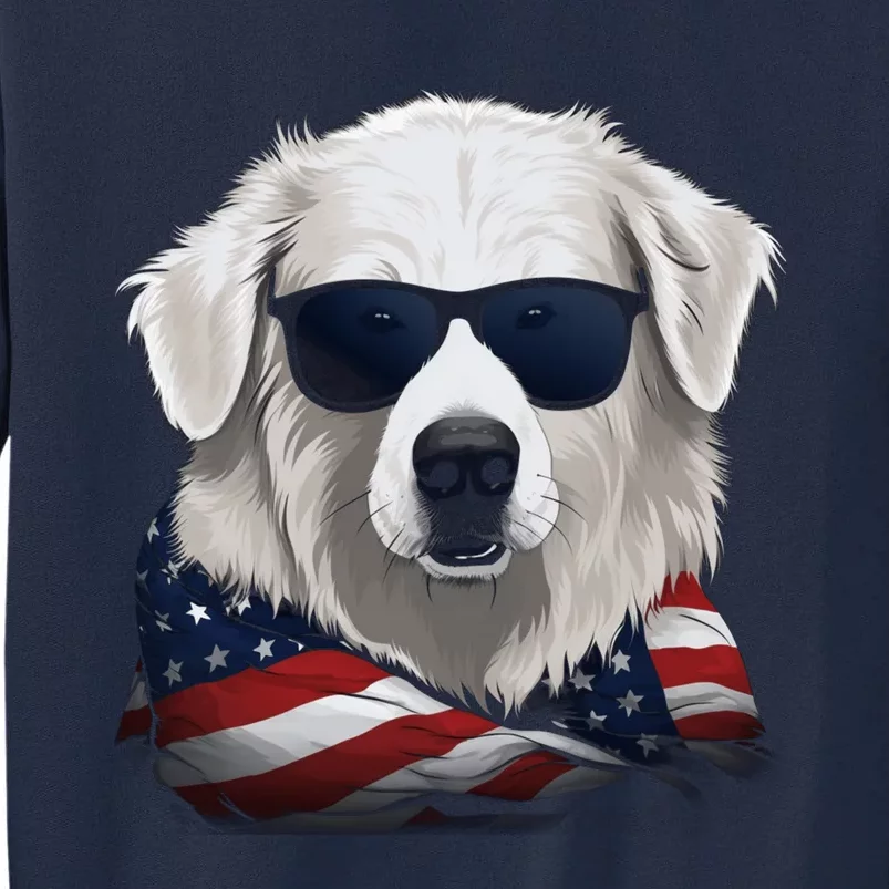 Maremma Sheepdog American Flag US Tee 4th July Gifts Graphic Tall Sweatshirt