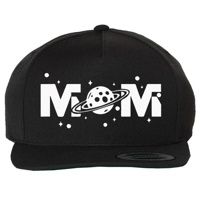 Mom Space Astronaut Mom Mama Momlife Mother's Day Present Wool Snapback Cap