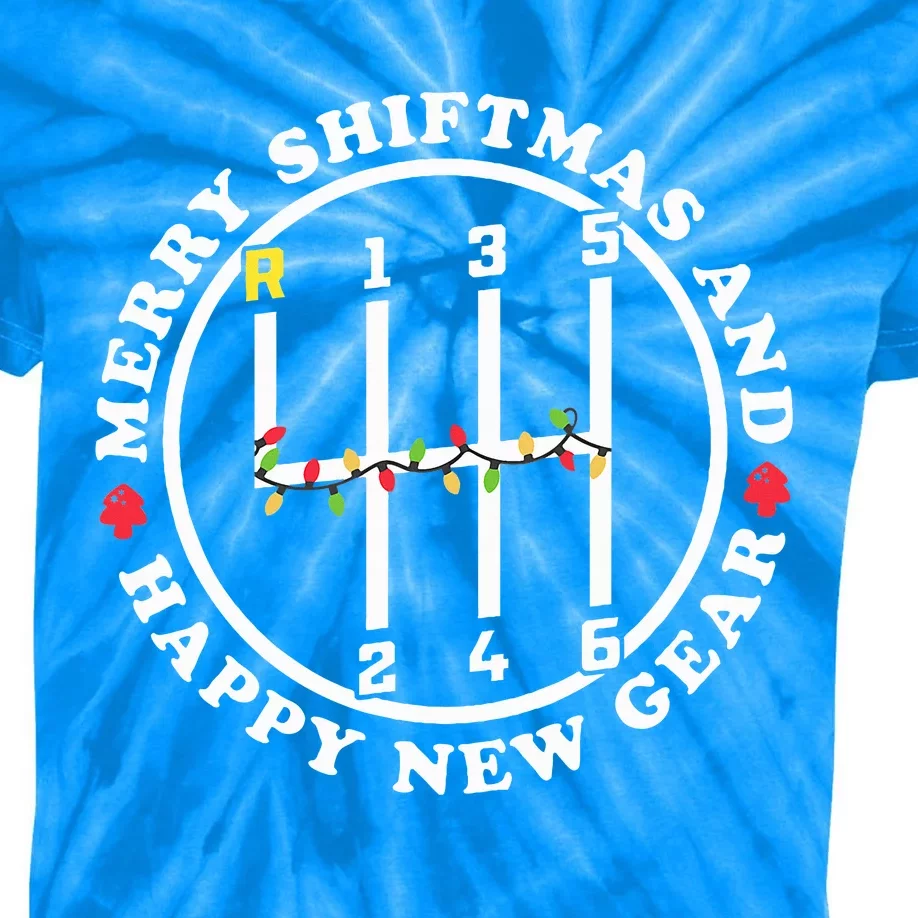 Merry Shiftmas And A Happy New Gear Christmas Manual Gearbox Kids Tie-Dye T-Shirt