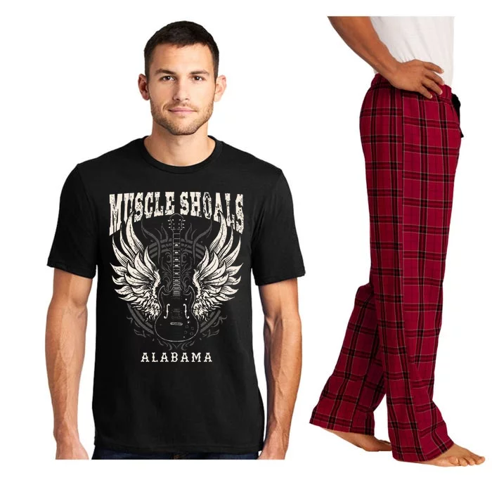 Muscle Shoals Alabama Vintage Guitar Wings Pajama Set