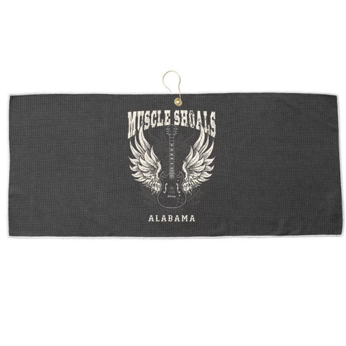 Muscle Shoals Alabama Vintage Guitar Wings Large Microfiber Waffle Golf Towel