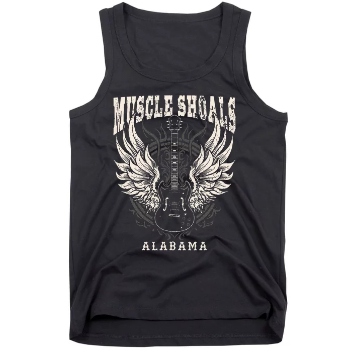 Muscle Shoals Alabama Vintage Guitar Wings Tank Top