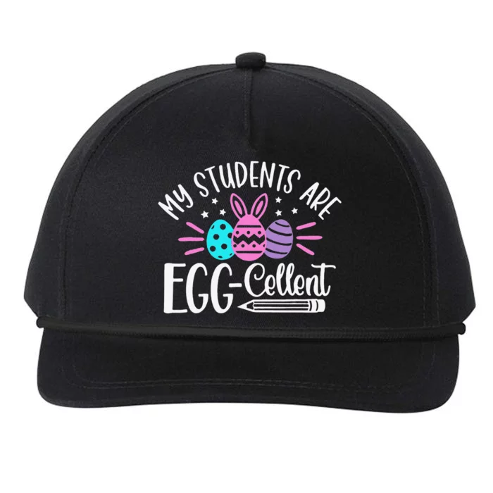 My Students Are EggCellent Bunny Easter Day Teacher Snapback Five-Panel Rope Hat