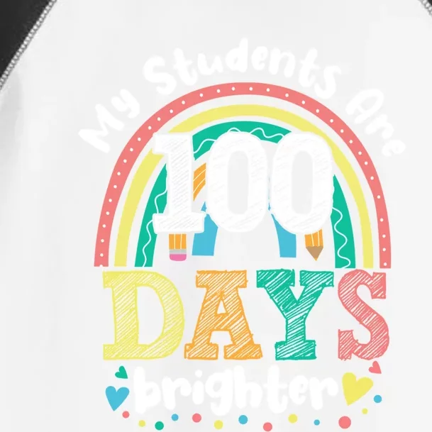 My Students Are 100 Days Brighter Rainbow 100th Day School Gift Toddler Fine Jersey T-Shirt