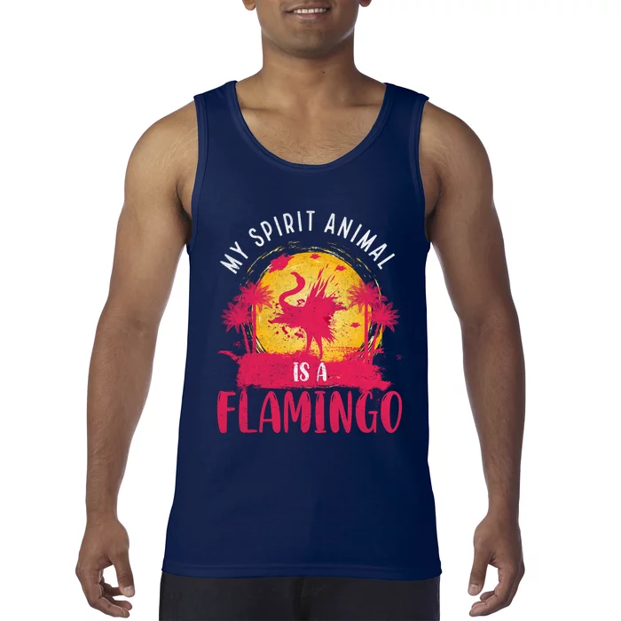 My Spirit Animal Is A Flamingo Retro Flamingo Lover Tank Top