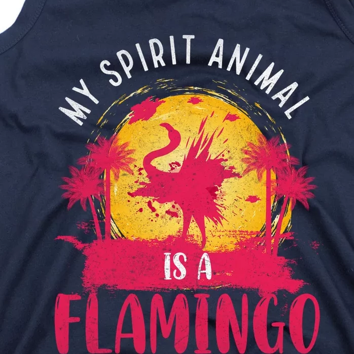 My Spirit Animal Is A Flamingo Retro Flamingo Lover Tank Top