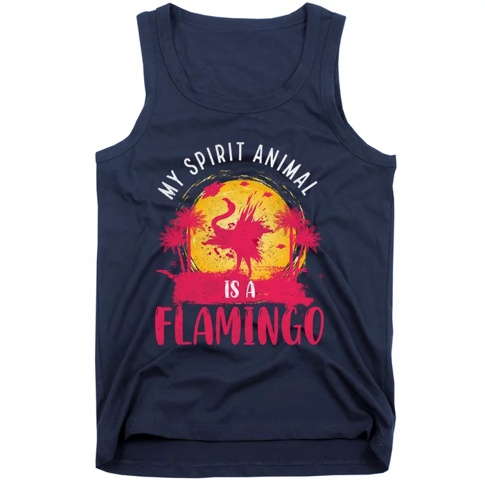 My Spirit Animal Is A Flamingo Retro Flamingo Lover Tank Top