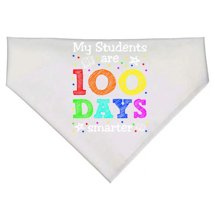 My Students Are 100 Days Smarter Funny Teacher Gift USA-Made Doggie Bandana