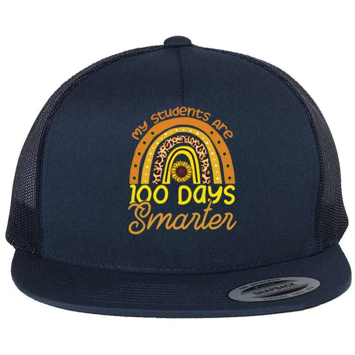 My Students Are 100 Days Smarter Happy Teacher School Gift Flat Bill Trucker Hat