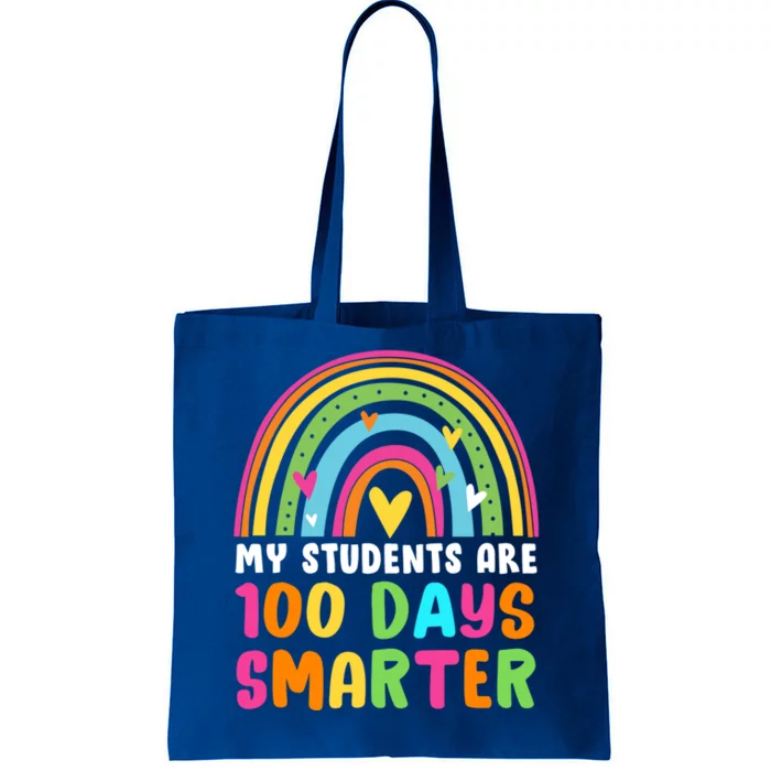 My Students Are 100 Days Smarter Rainbow Teacher Gift Tote Bag