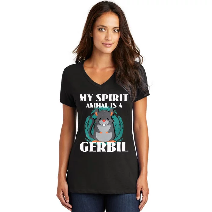 My Spirit Animal Is A Gerbil Women's V-Neck T-Shirt