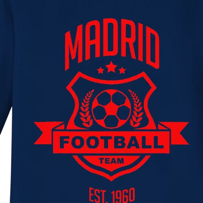 Madrid Spain Atletico Sport Soccer Baby Long Sleeve Bodysuit