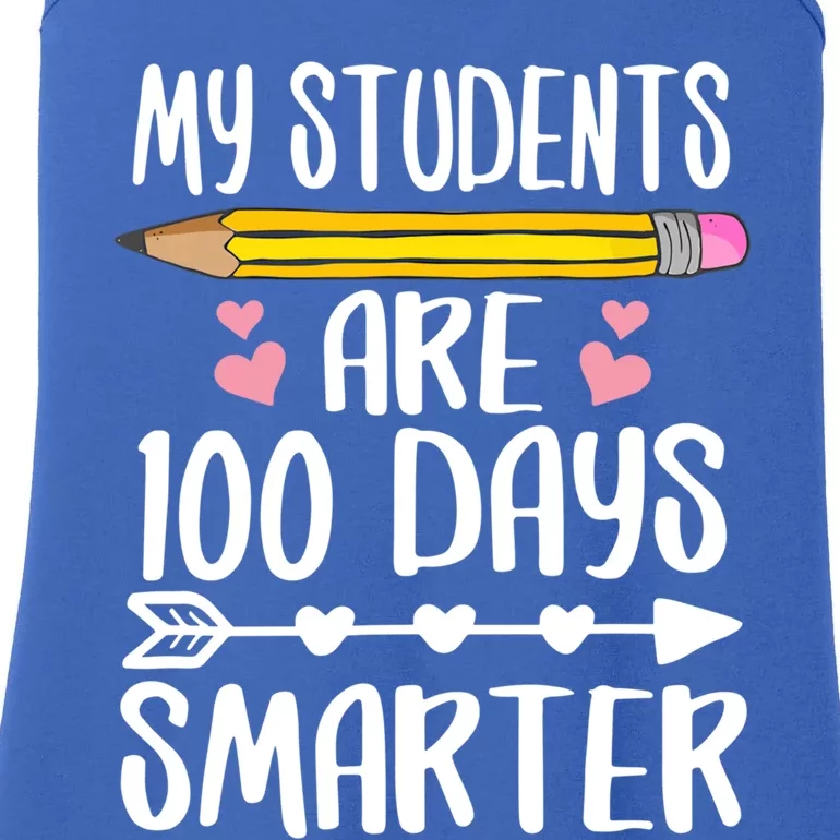 My Students Are 100 Days Smarter Teacher Gift Ladies Essential Tank