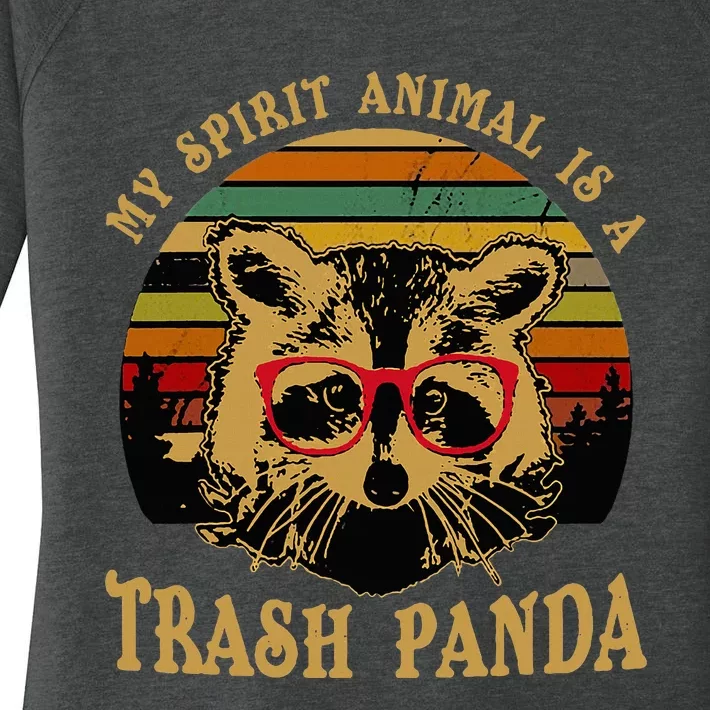 My Spirit Animal Is A Trash Panda Geeky Glasses Women's Perfect Tri Tunic Long Sleeve Shirt