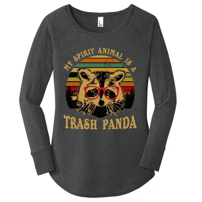 My Spirit Animal Is A Trash Panda Geeky Glasses Women's Perfect Tri Tunic Long Sleeve Shirt