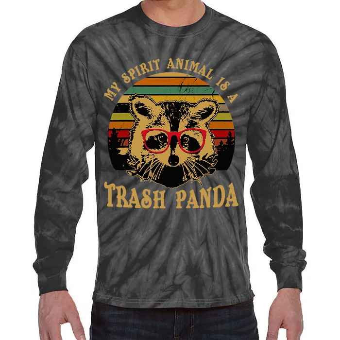 My Spirit Animal Is A Trash Panda Geeky Glasses Tie-Dye Long Sleeve Shirt