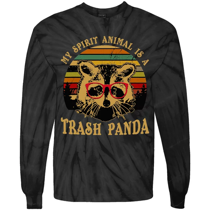 My Spirit Animal Is A Trash Panda Geeky Glasses Tie-Dye Long Sleeve Shirt