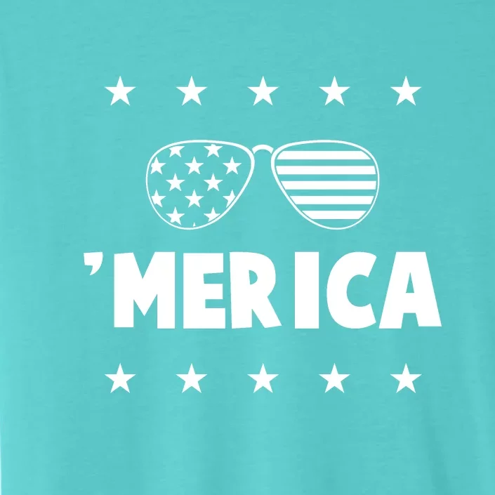 Merica Sunglasses American Flag ChromaSoft Performance T-Shirt