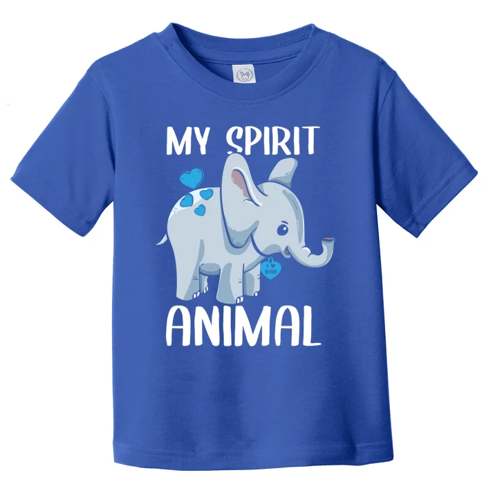 My Spirit Animal Elephant I Love Dad Heart Valentines Day Great Gift Toddler T-Shirt