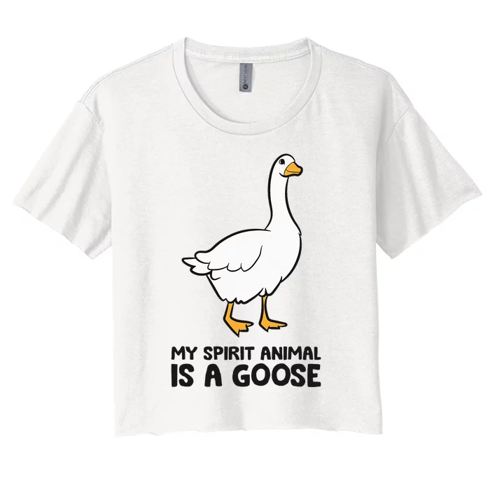 My Spirit Animal Is A Goose Women's Crop Top Tee