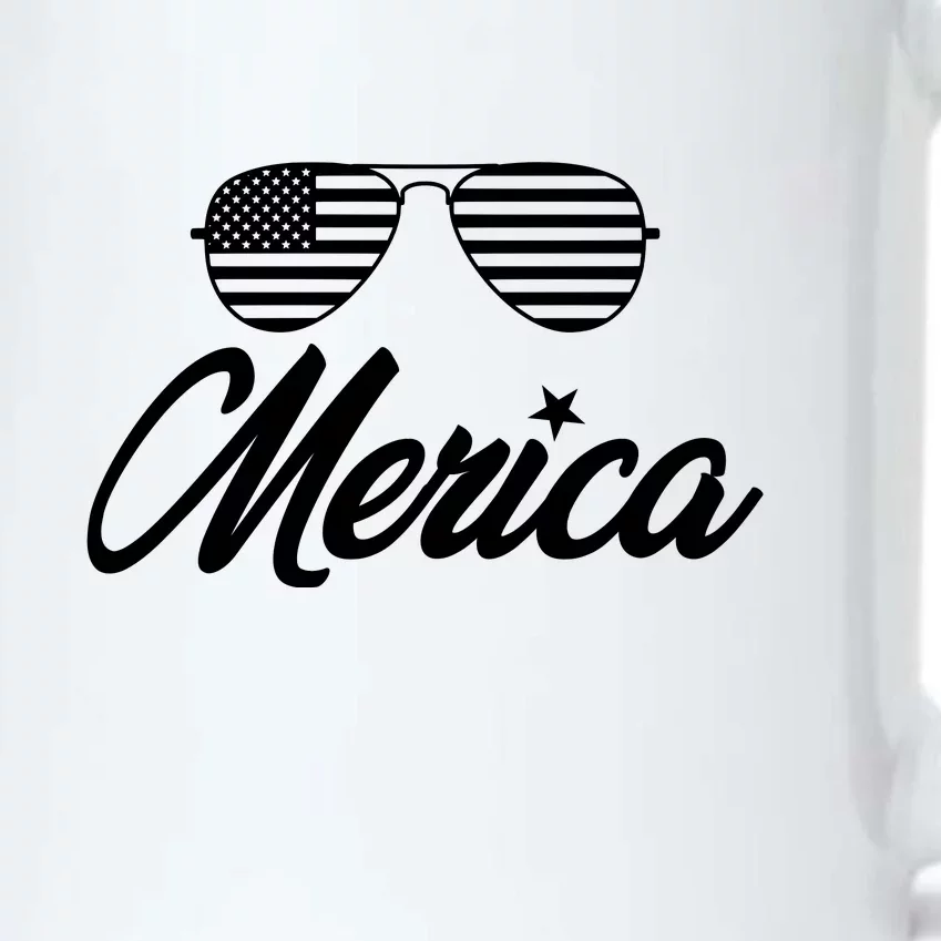 Merica Sunglasses American Flag Celebrate 4th Of July Black Color Changing Mug