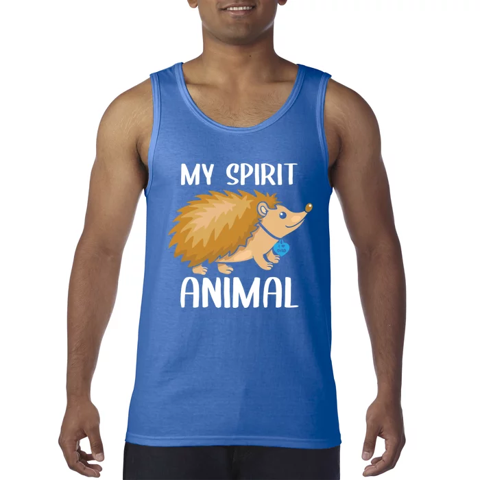 My Spirit Animal Hedgehog I Love Dad Heart Valentines Day Funny Gift Tank Top