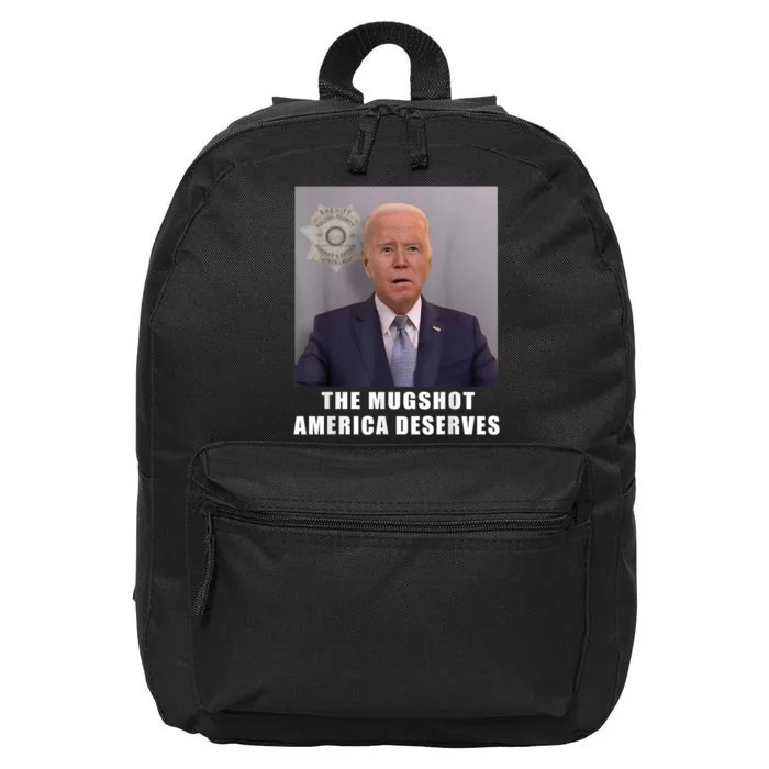 Mug Shot America Deserves Funny AntiBiden 16 in Basic Backpack