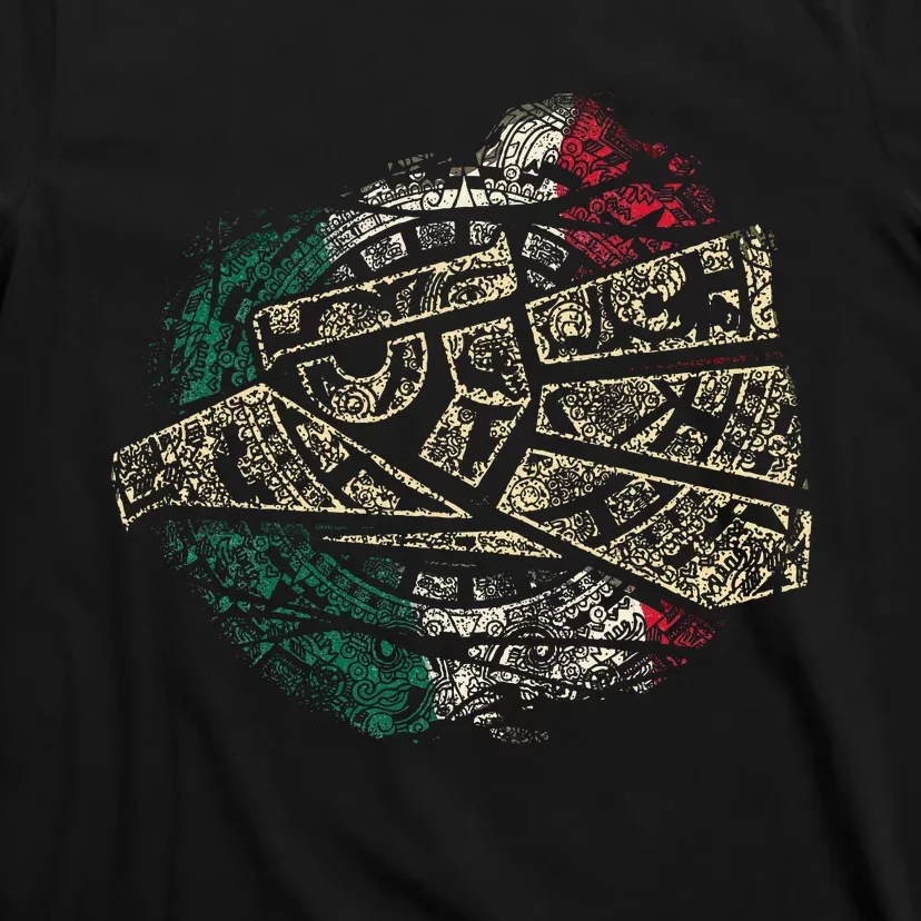 Mexico Sacred Aztec Calendar Mexican Eagle Archeological T-Shirt